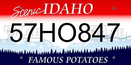 57HO847 Idaho License Plate