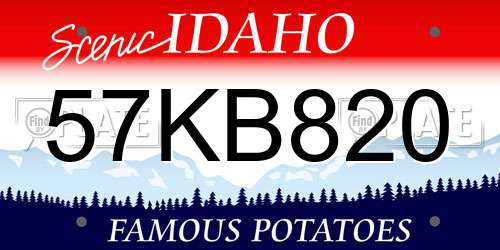 57KB820 Idaho License Plate