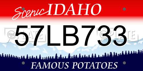 57LB733 Idaho License Plate