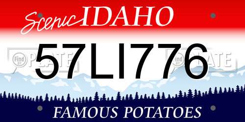 57LI776 Idaho License Plate