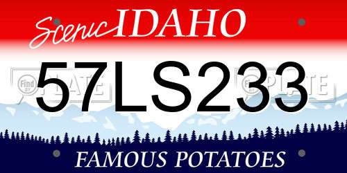 57LS233 Idaho License Plate