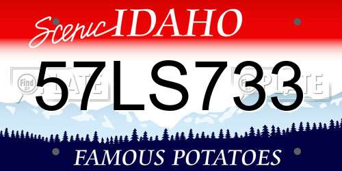 57LS733 Idaho License Plate