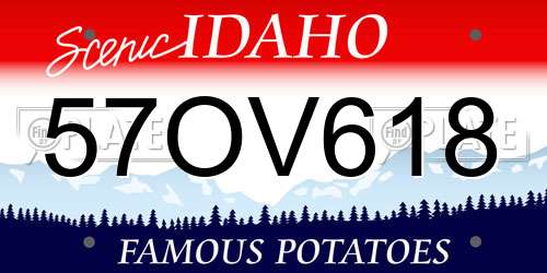 57OV618 Idaho License Plate
