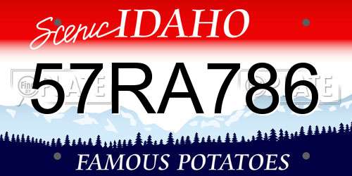 57RA786 Idaho License Plate
