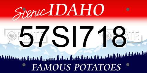 57SI718 Idaho License Plate