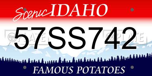 57SS742 Idaho License Plate