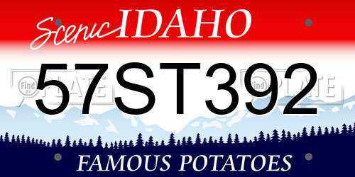 57ST392 Idaho License Plate