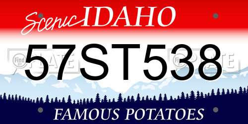 57ST538 Idaho License Plate