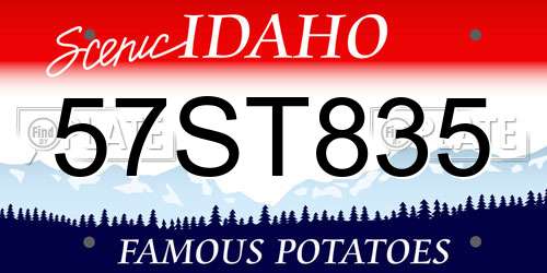 57ST835 Idaho License Plate