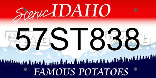57ST838 Idaho License Plate