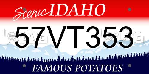 57VT353 Idaho License Plate