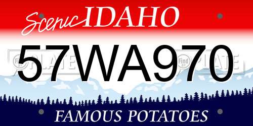 57WA970 Idaho License Plate