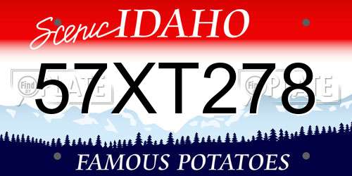 57XT278 Idaho License Plate