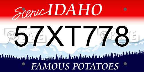 57XT778 Idaho License Plate
