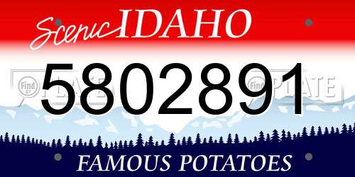 5802891 Idaho License Plate