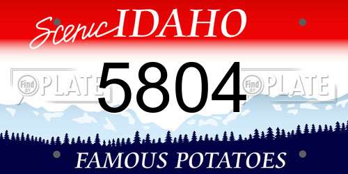 5804 Idaho License Plate