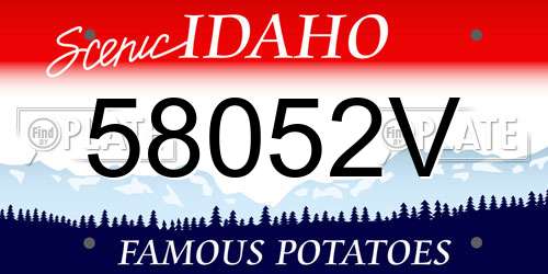58052V Idaho License Plate