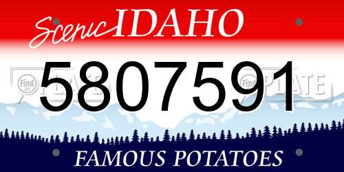 5807591 Idaho License Plate
