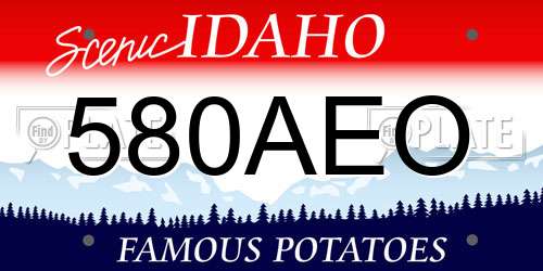 580AEO Idaho License Plate