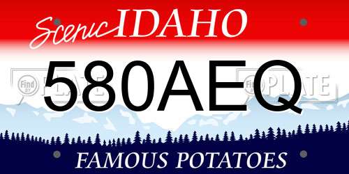 580AEQ Idaho License Plate