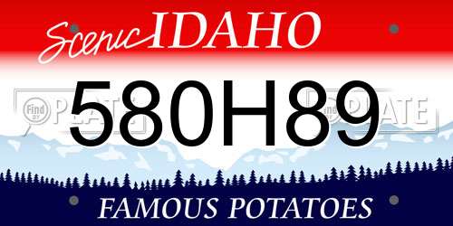 580H89 Idaho License Plate