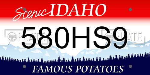 580HS9 Idaho License Plate