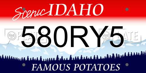 580RY5 Idaho License Plate
