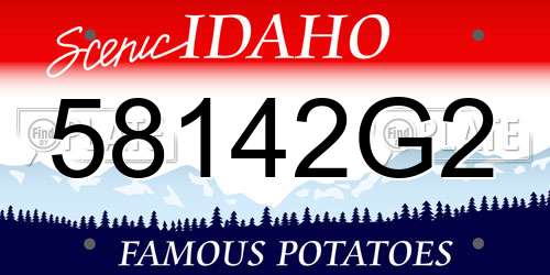 58142G2 Idaho License Plate