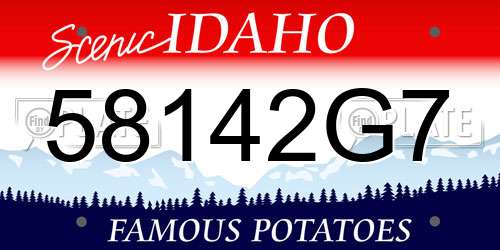 58142G7 Idaho License Plate