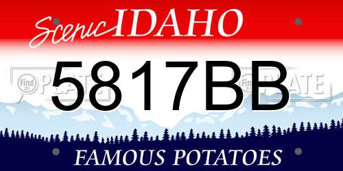 5817BB Idaho License Plate