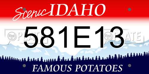 581E13 Idaho License Plate