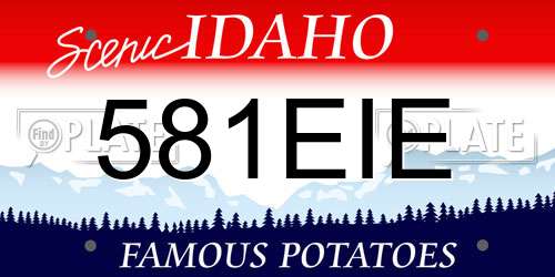 581EIE Idaho License Plate