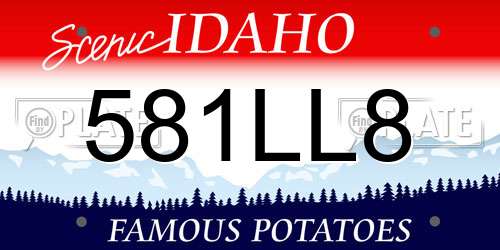 581LL8 Idaho License Plate