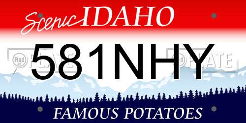 581NHY Idaho License Plate