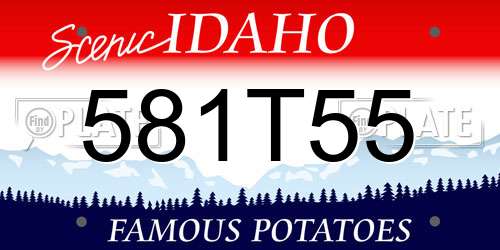 581T55 Idaho License Plate