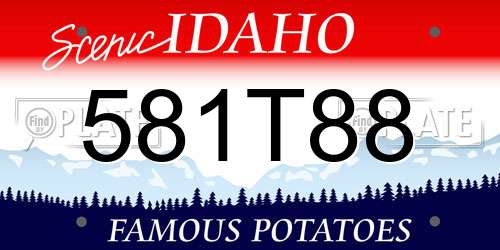 581T88 Idaho License Plate