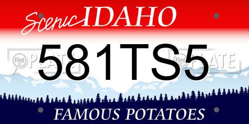 581TS5 Idaho License Plate