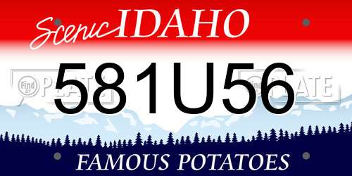 581U56 Idaho License Plate
