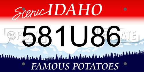 581U86 Idaho License Plate