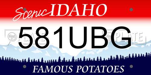 581UBG Idaho License Plate