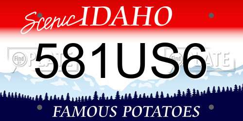 581US6 Idaho License Plate