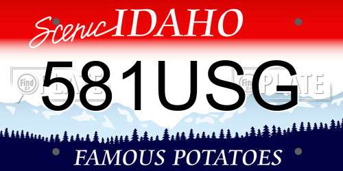 581USG Idaho License Plate