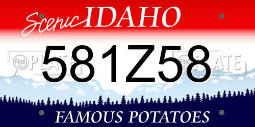 581Z58 Idaho License Plate