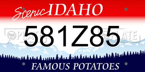 581Z85 Idaho License Plate