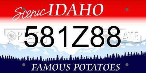 581Z88 Idaho License Plate