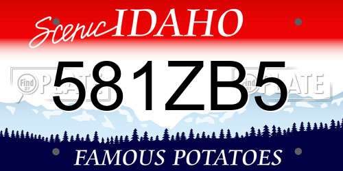 581ZB5 Idaho License Plate