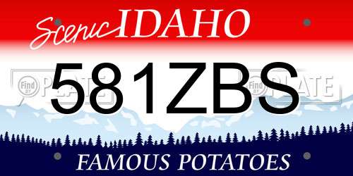 581ZBS Idaho License Plate