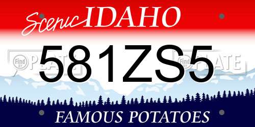 581ZS5 Idaho License Plate