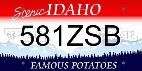 581ZSB Idaho License Plate