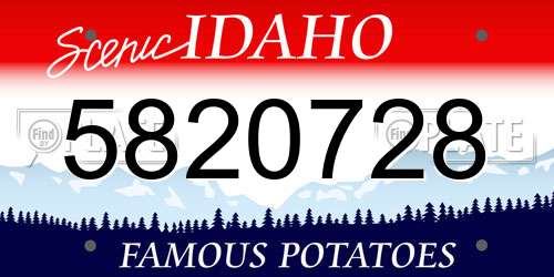 5820728 Idaho License Plate